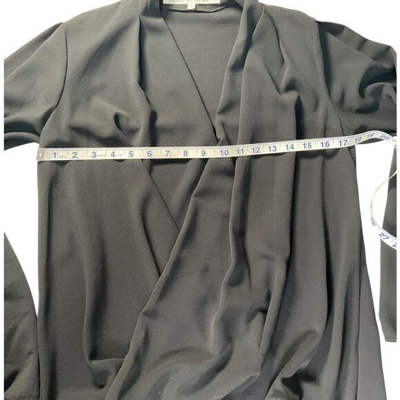 Rachel Rachel Roy Black Draped Wrap Blouse Long Sleeve High Low Top Women’s Sz S - Picture 6 of 9